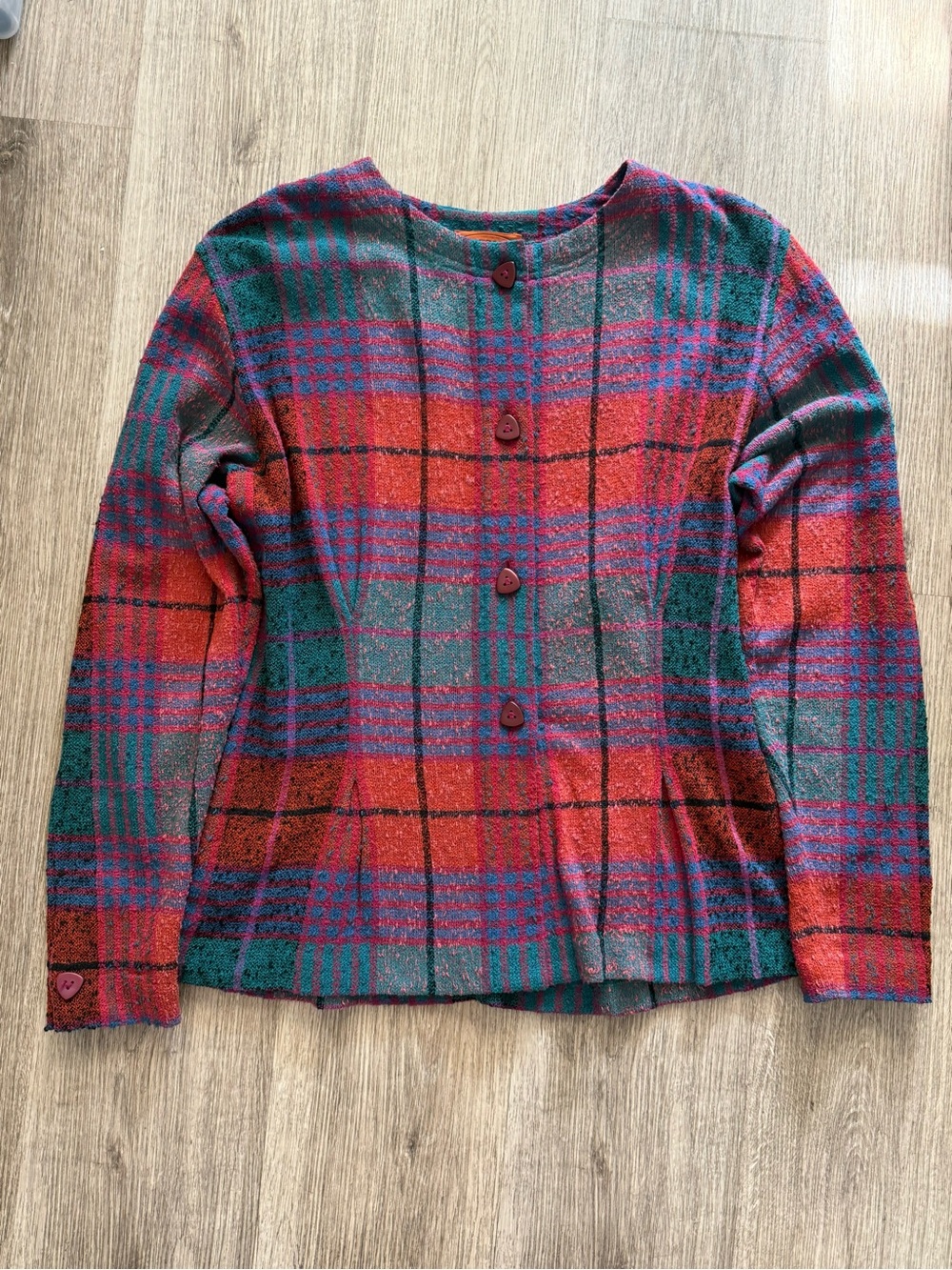 Vintage Missoni Wool Plaid Cardigan Made in Italy